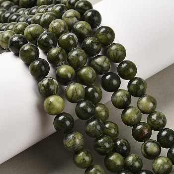 Natural Xinyi Jade/Chinese Southern Jade Beads Strands, Round, 8mm, Hole: 0.8mm, about 45pcs/strand,  14.96 inch(38cm)