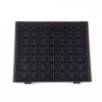 56 Grids Polypropylene(PP) Craft Organizer Case Storage Box, for Crafting, Beading, Nail Art Rhinestones, Diamond Embroidery, Light Grey, 21.2x17.8x2.7cm
