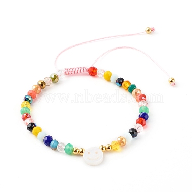 Bracelets de perles tressées en fil de nylon de verre électrolytique pour maman et fille(BJEW-JB06359-04)-3