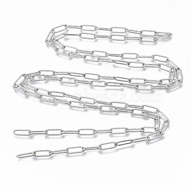 304 Stainless Steel Textured Paperclip Chains(CHS-S006-JN954-1)-3