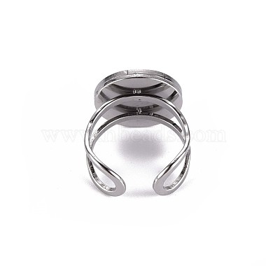 Tarnish Resistant 201 Stainless Steel Cuff Pad Ring Settings(STAS-S080-040C-P)-3