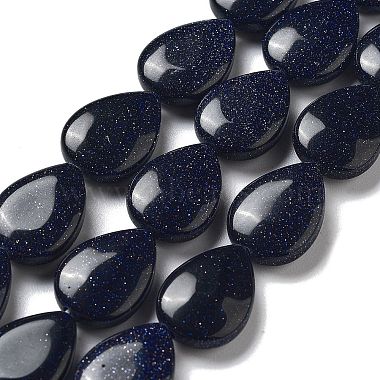 Teardrop Blue Goldstone Beads