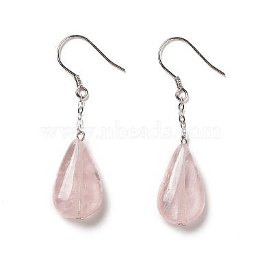 Boucles d'oreilles pendantes en agate naturelle + goutte de cristal avec 925 épingle en argent sterling pour femme(EJEW-G287-03)-2