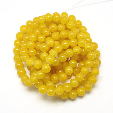 Chapelets de perles en verre craquelé peint(X-DGLA-Q023-8mm-YS28)-3