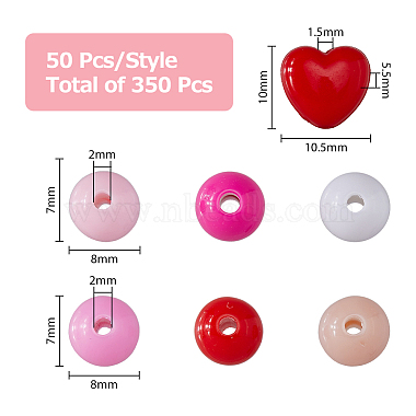 350Pcs 7 Style Opaque Acrylic Beads(MACR-HY0001-01)-2