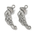 304 Stainless Steel Links Connector Charms, Jellyfish, Non-Tarnish, Stainless Steel Color, 25.5x12x6mm, Hole: 1.5mm and 1.6mm(X-STAS-I367-01P)