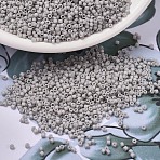 MIYUKI Delica Beads, Cylinder, Japanese Seed Beads, 11/0, (DB1518) Matte Opaque Light Smoke, 1.3x1.6mm, Hole: 0.8mm, about 20000pcs/bag, 100g/bag(SEED-J020-DB1518)