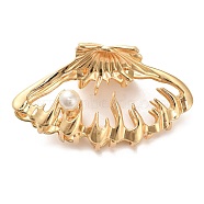 Alloy Claw Hair Clips, with Imitation Pearl, Hair Accessories for Women Girls, Golden, 45x85.5x48.5mm(AJEW-A061-02B-G)