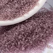MIYUKI Round Rocailles Beads, Japanese Seed Beads, (RR142L) Transparent Light Amethyst, 15/0, 1.5mm, Hole: 0.7mm, about 5555pcs/10g(X-SEED-G009-RR0142L)
