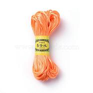 Korean Polyester Cord, Chinese Knotting Cord, Rattail Satin Cord, Orange, 2.5mm, about 21.87 yards(20m)/bundle(NWIR-WH0004-02)