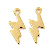 201 Stainless Steel Charms, Lightning Charm, Golden, 12x5x0.7mm, Hole: 1.2mm(STAS-Z049-03G)