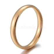 304 Stainless Steel Flat Plain Band Rings, Golden, Size 5~12, Inner Diameter: 15~22mm, 3mm(STAS-I160-D-G)
