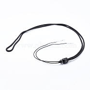 Nylon Cord Necklace Making, with Wood Beads, Black, 17.32 inch(44cm), 2.5mm(MAK-I009-14)