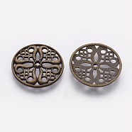 Tibetan Style Alloy Beads, Cadmium Free & Nickel Free & Lead Free, Flat Round, Antique Bronze, 24x3mm, Hole: 2mm(PALLOY-A14477-AB-FF)