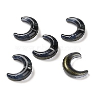 Gradient Handmade Lampwork Beads, Moon, Black, 16.5x13x5.5mm, Hole: 1mm(LAMP-C005-02D)