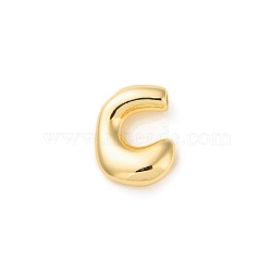Brass Pendants, Real 18K Gold Plated, Letter C, 22.5x17.5x7mm, Hole: 3x3mm(KK-P262-01G-C)