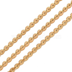 201 Stainless Steel Boston Link Chains, Unwelded, without Spool/Card Paper, Golden, 3.5x3x0.5mm(SA-CBA9448-01G)