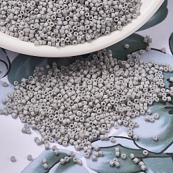 MIYUKI Delica Beads, Cylinder, Japanese Seed Beads, 11/0, (DB1518) Matte Opaque Light Smoke, 1.3x1.6mm, Hole: 0.8mm, about 20000pcs/bag, 100g/bag(SEED-J020-DB1518)