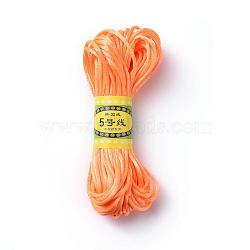 Korean Polyester Cord, Chinese Knotting Cord, Rattail Satin Cord, Orange, 2.5mm, about 21.87 yards(20m)/bundle(NWIR-WH0004-02)
