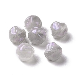 Opaque Acrylic Beads, Glitter Beads, Twist Round, Light Grey, 15.5x14.5x15.5mm, Hole: 1.8mm, about 230pcs/500g(OACR-E014-16E)