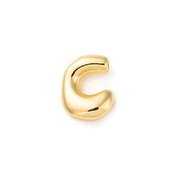 Brass Pendants, Real 18K Gold Plated, Letter C, 22.5x17.5x7mm, Hole: 3x3mm