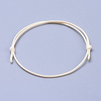 Eco-Friendly Korean Waxed Polyester Cord Bracelet Making, Linen, 10-5/8 inch~11 inch(27~28cm), 1mm