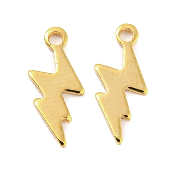 201 Stainless Steel Charms, Lightning Charm, Golden, 12x5x0.7mm, Hole: 1.2mm