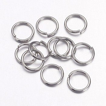 304 Stainless Steel Open Jump Rings, Stainless Steel Color, 5.5x1mm, 18 Gauge, Inner Diameter: 3.5mm
