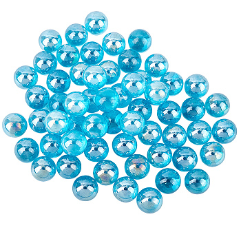 Transparent Glass Beads, No Hole/Undrilled, Round, Blue, 16mm, 300g/box