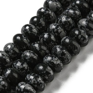 Rondelle Snowflake Obsidian Beads