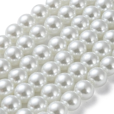 Backen gemalt pearlized Glasperlen runden Perle Stränge(X-HY-Q003-12mm-01)-2