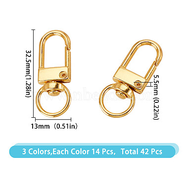 42Pcs 3 Colors Alloy Swivel Clasps(FIND-DC0005-61)-2