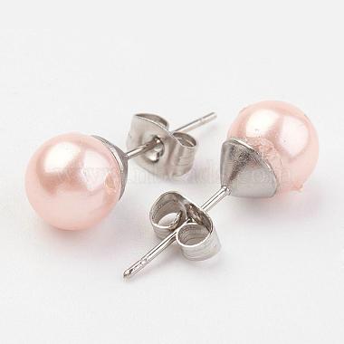 Accessoires de boucles d'oreilles en forme de boule de perles(EJEW-JE02370)-3