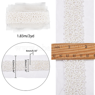 tissu avec ruban de perles de verre(OCOR-WH0067-22)-2