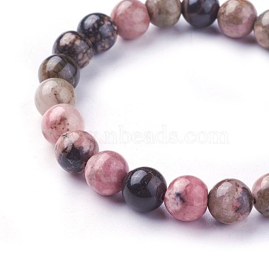 Natural Rhodonite Beads Stretch Bracelets(BJEW-F380-01-B16)-3