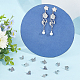 30Pcs 15 Style 304 Stainless Steel Textured Stud Earrings Findings with Hole(STAS-UN0002-32)-2