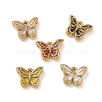 304 Stainless Steel Enamel Pendants, Butterfly Charms, Golden, Mixed Color, 8.5x11x3.5mm, Hole: 1.2mm and 0.8mm(FIND-H068-03G)