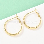 Brass Hoop Earrings for Women, Cadmium Free & Lead Free, Long-Lasting Plated, Rack Plating, Real 18K Gold Plated, 31.5x25.5x3mm(EJEW-A156-17A-G)