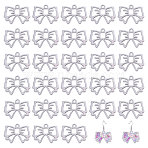 30Pcs Zinc Alloy Open Back Bezel Pendant, For DIY UV Resin, Epoxy Resin, Pressed Flower Jewelry, Bowknot, Silver, 18x24x1.5mm, 30pcs(FIND-CA0009-60)