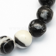 Natural Zebra Jasper Round Beads Strands, 6mm, Hole: 1mm, about 65pcs/strand, 15.1 inch(G-S174-6mm)