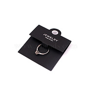 Folding Paper Ring Display Cards, Jewelry Display Card for Ring Packaging, Black, 10x6cm(PW-WG26699-04)