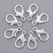 Zinc Alloy Lobster Claw Clasps, Parrot Trigger Clasps, Cadmium Free & Lead Free, Silver, 21x12mm, Hole: 2mm(X-E107-S)