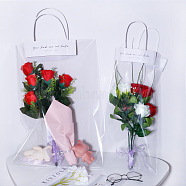 Transparent BOPP Plastic Gift Bag, with Sticks & Handle, Flower Packing Bags, Recycled Bags, for Wedding, for Valentine's Day, Birthday, Baby Shower, Clear, Bag: 50x35x0.01cm, 10pcs/set, Sticks: 20x6x0.01mm, 20pcs/set, Handle: 14.5x19mm, 20pc/set(ABAG-F003-01C)