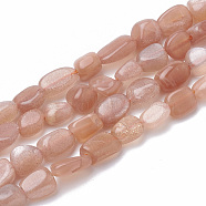 Natural Sunstone Beads Strands, Tumbled Stone, Nuggets, 6~11x5~7x3~5mm, Hole: 1mm, about 51pcs/strand, 15.7 inch(G-S290-04)