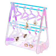 Transparent Acrylic Earring Display Stands, AB Color, Coat Hanger Shape, Clear, Finish Product: 14.2x8.2x15.3mm, about 15pcs/set, 1 set/box(EDIS-HY0001-02)