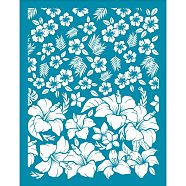 Silk Screen Printing Stencil, for Painting on Wood, DIY Decoration T-Shirt Fabric, Flower Pattern, 100x127mm(DIY-WH0341-120)