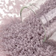 TOHO Round Seed Beads, Japanese Seed Beads, Frosted, (151F) Ceylon Frost Grape Mist, 15/0, 1.5mm, Hole: 0.7mm, about 3000pcs/10g(X-SEED-TR15-0151F)
