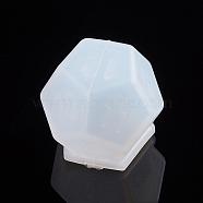 Silicone Dice Molds, Resin Casting Molds, For UV Resin, Epoxy Resin Jewelry Making, Polygon Dice, White, 34x35x32mm, Lid: 26x26x3.5mm, Base: 31x34x36mm(DIY-L021-32)