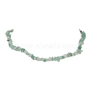Natural Green Aventurine Chip Beaded Necklace, Stainless Steel Color, 15.94~15.98 inch(40.5~40.6cm)(NJEW-JN04615-14)