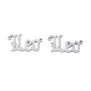 304 Stainless Steel Connector Charms, Word, Leo, 10x18x1mm, Hole: 0.8mm(STAS-N095-136A)